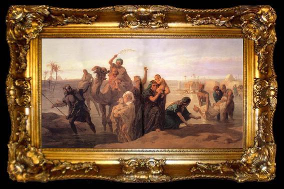 framed  Frederick Goodall The Flood Waters of the Nile, ta009-2